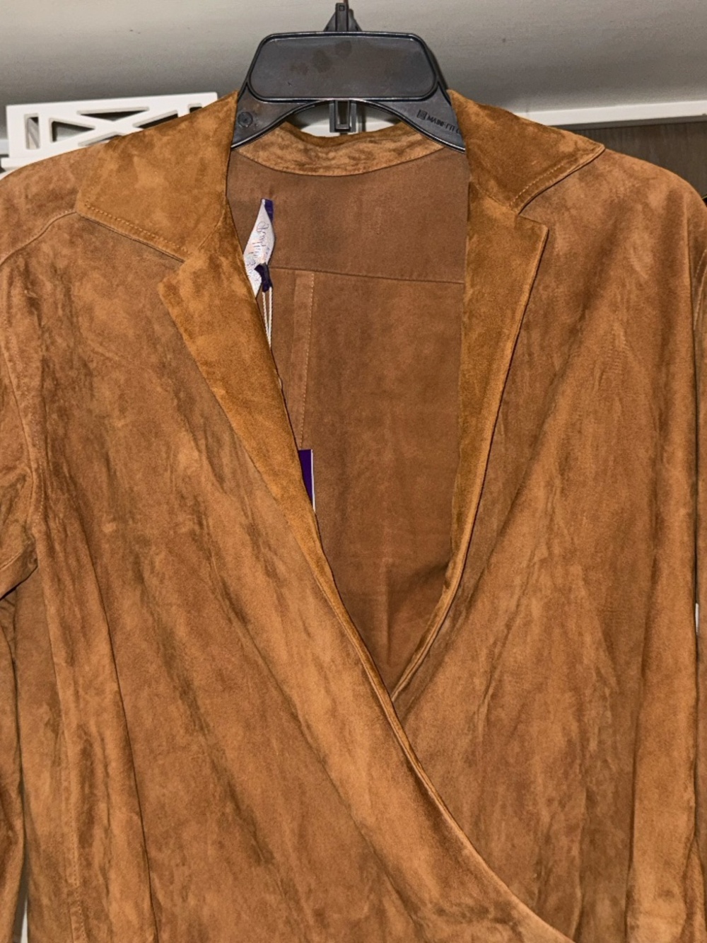 Ralph Lauren sz 2 brown capri lamb suede wrap shirt jacket - Picture 6 of 10